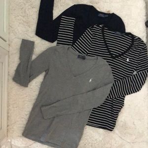 3 like new Polo v neck shirts